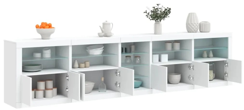 Aparador com luzes LED 283x37x67 cm branco