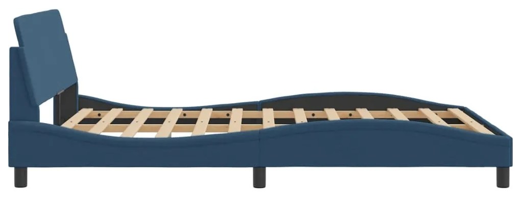 Estrutura de cama c/ cabeceira 140x190 cm tecido azul