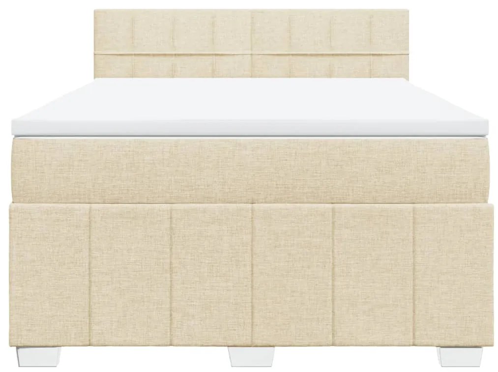 Cama com molas/colchão 140x200 cm tecido cor creme