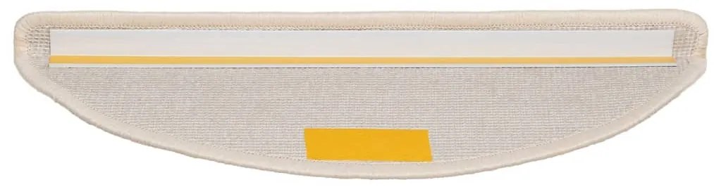Tapetes de escada 15 pcs 56x17x3 cm branco