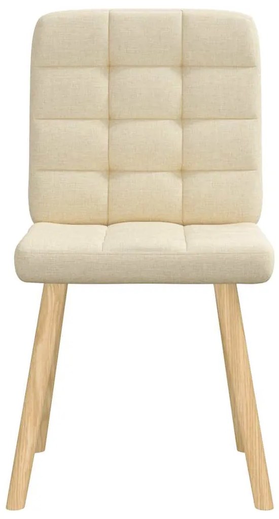 Cadeiras de jantar 2 pcs tecido cor creme