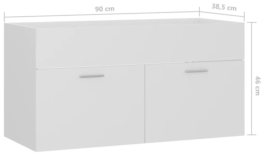 Armário de lavatório derivados de madeira branco