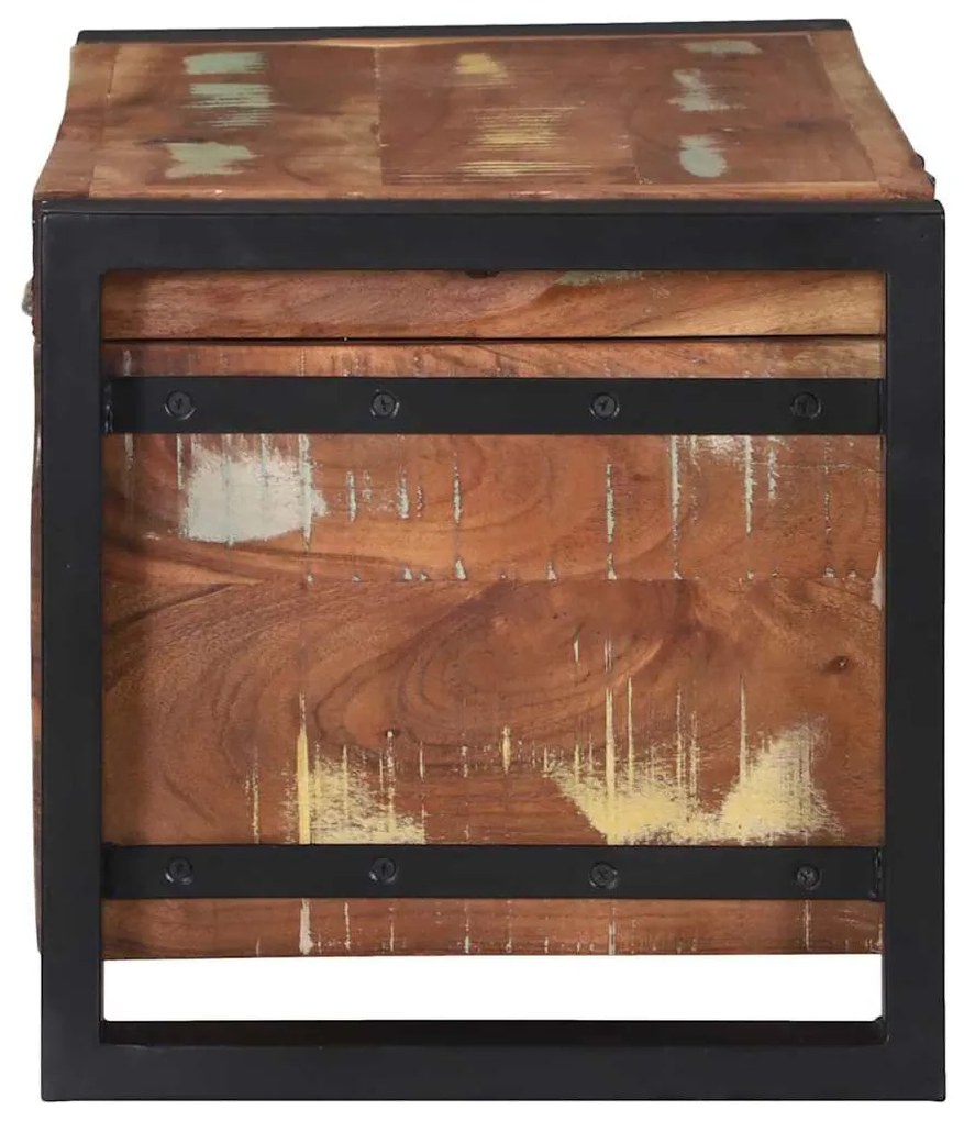 Baú de Armazenamento 60x30x30cm em Madeira Recuperada e Metal