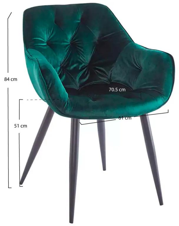 Cadeira Zandel Black Veludo - Verde