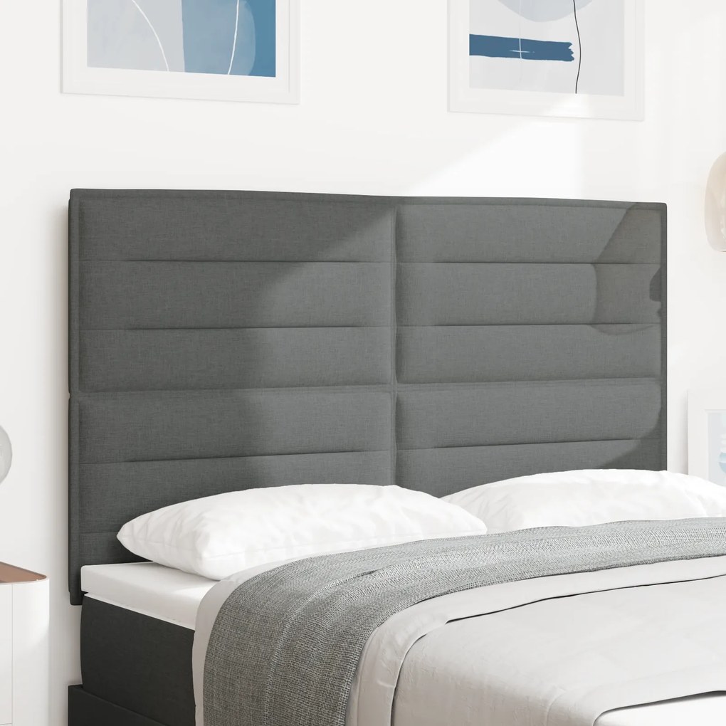 Cabeceira Design Lines Cinza Escuro 140 cm Tecido
