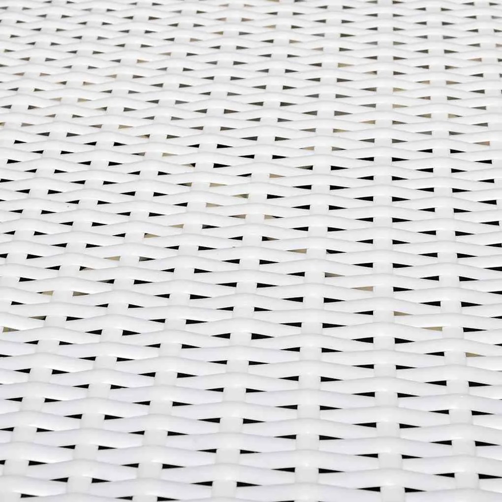 8 pcs conjunto lounge de jardim c/ almofadões vime PE branco