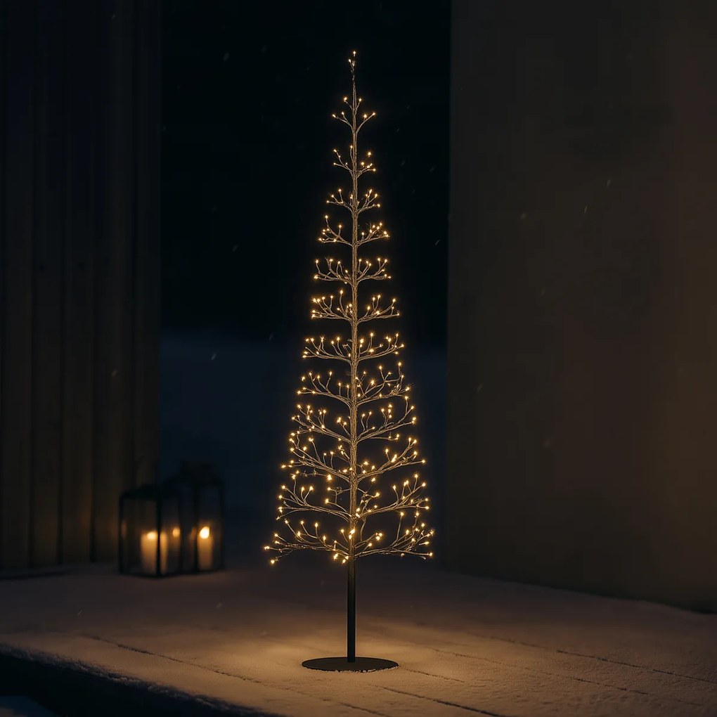 Candeeiro de pé de Natal preto árvore 150cm incl. LED com temporizador IP44 - Caspar