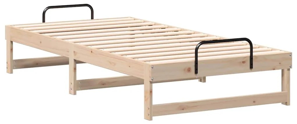 Estrutura de Cama com Alças Castanho 90 x 200 cm