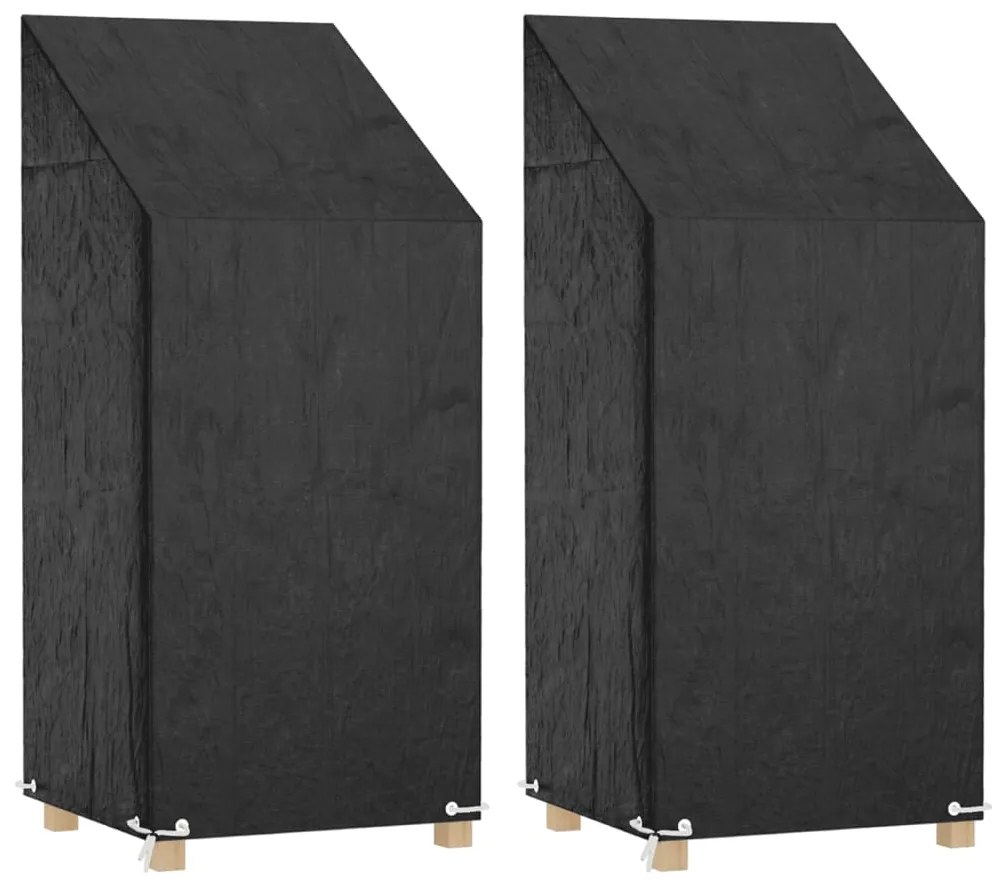 vidaXL Capas cadeiras jardim 2 pcs 8 ilhós 65x65x110/150cm polietileno