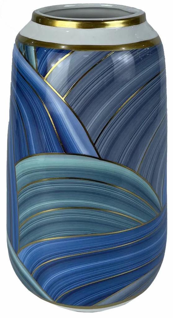 Vaso DKD Home Decor Porcelana Azul Moderno (21 x 21 x 35 cm)