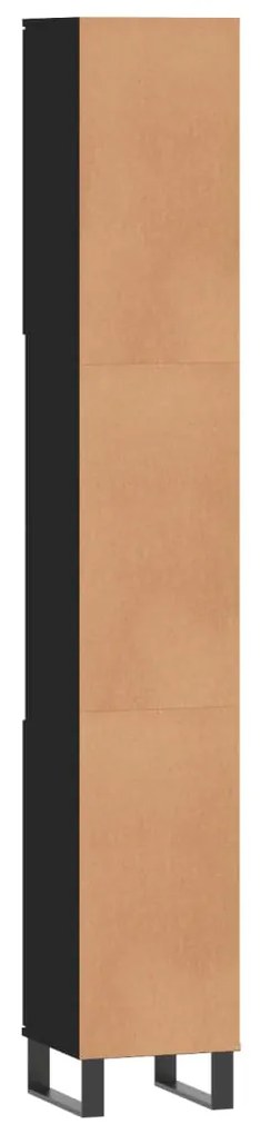 Armário casa de banho 30x30x190 cm derivados de madeira preto