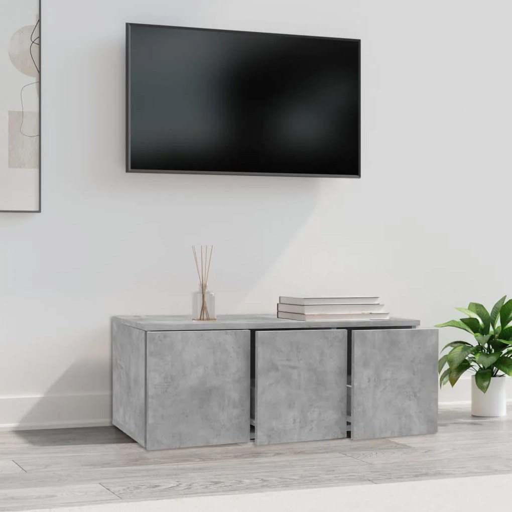 Móvel de TV 80x34x30 cm derivados de madeira cinzento cimento