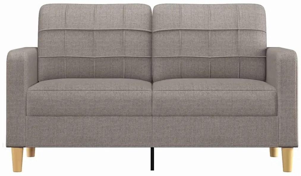 Sofá de 2 lugares tecido 140 cm cinzento-acastanhado