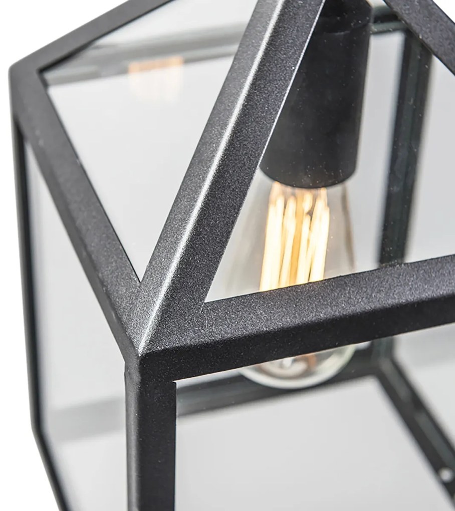 Candeeiro de suspensão industrial para exterior preto IP23 - Amsterdam