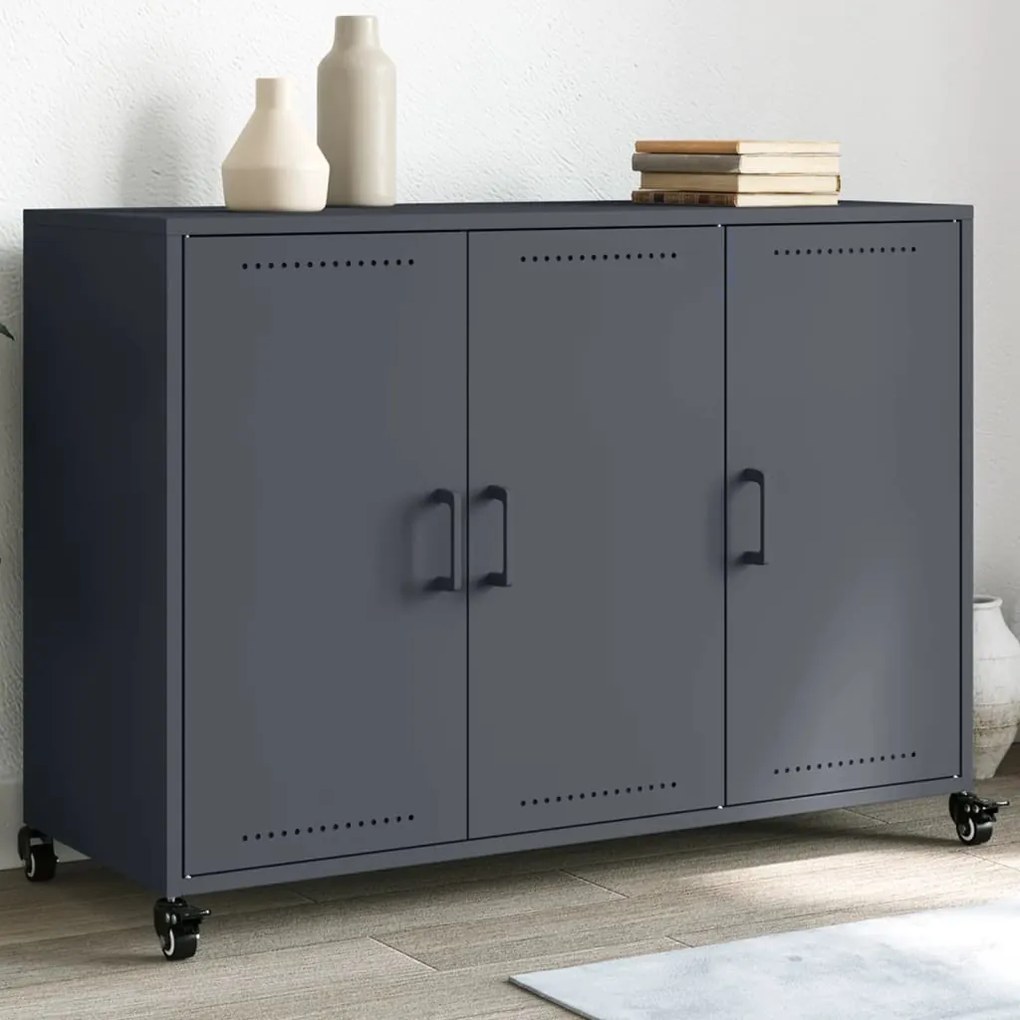 vidaXL Aparador 100,5x39x72 cm aço antracite