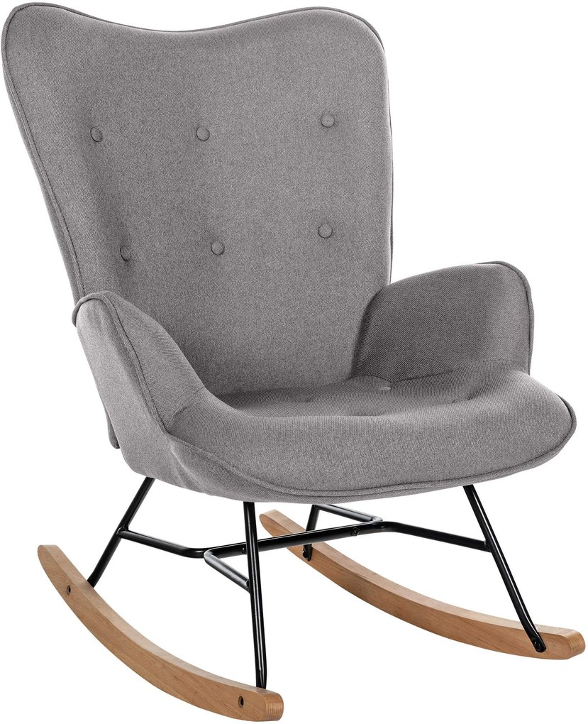 Cadeira de balanço Sanka em tecido 71 x 98 x 88 cm Cinzento