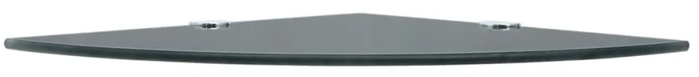 Prateleiras canto 2 pcs suportes cromados 35x35cm vidro preto