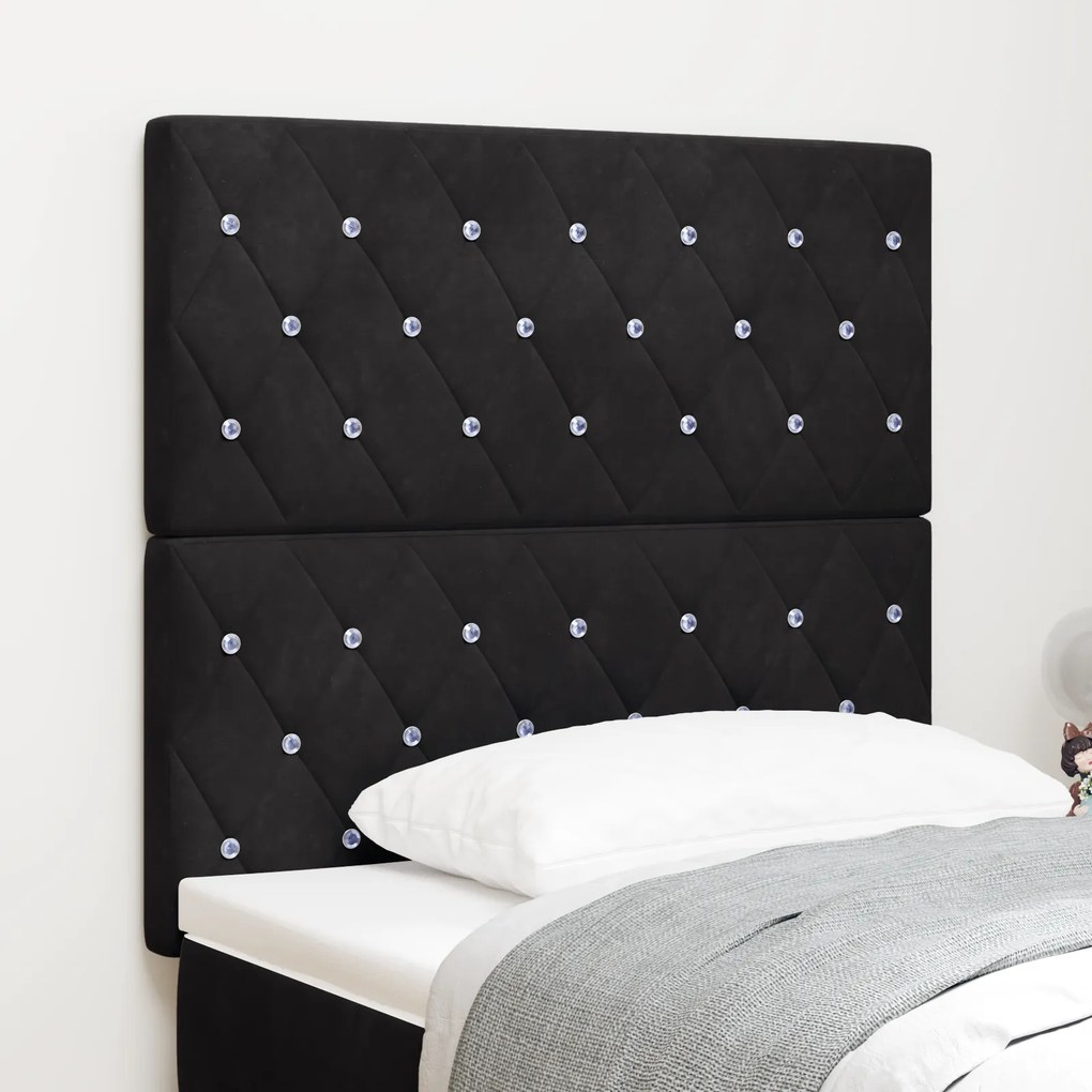 Cabeceira LED vidaXL Preta 100 cm Veludo