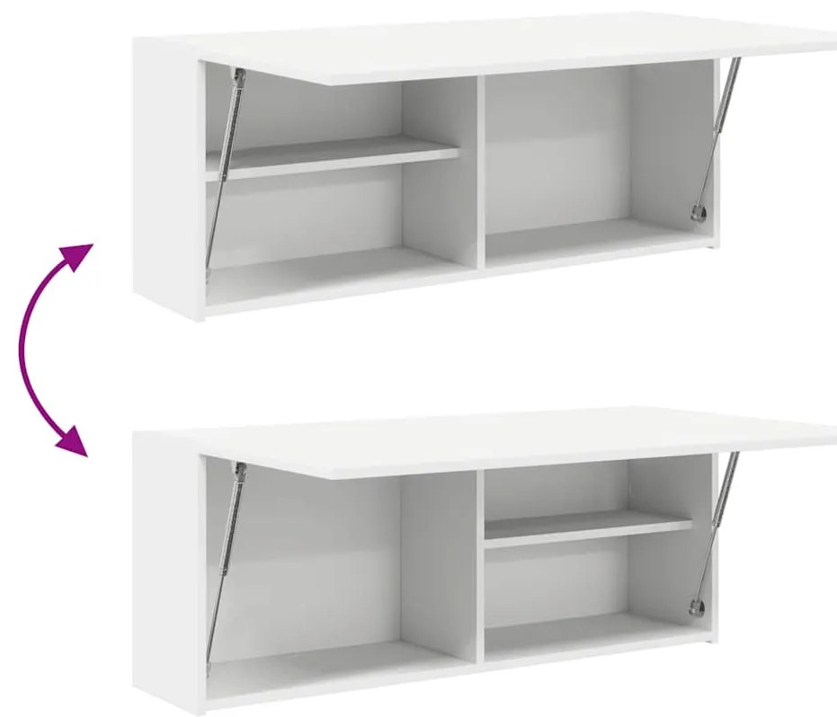 Armário parede p/ casa banho 100x25x40 cm deriv. madeira branco