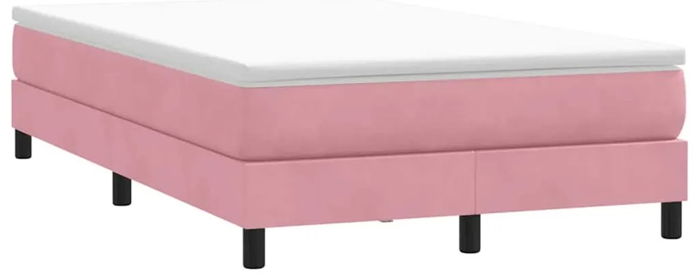 Cama com molas sem colchão 120x220 cm veludo rosa