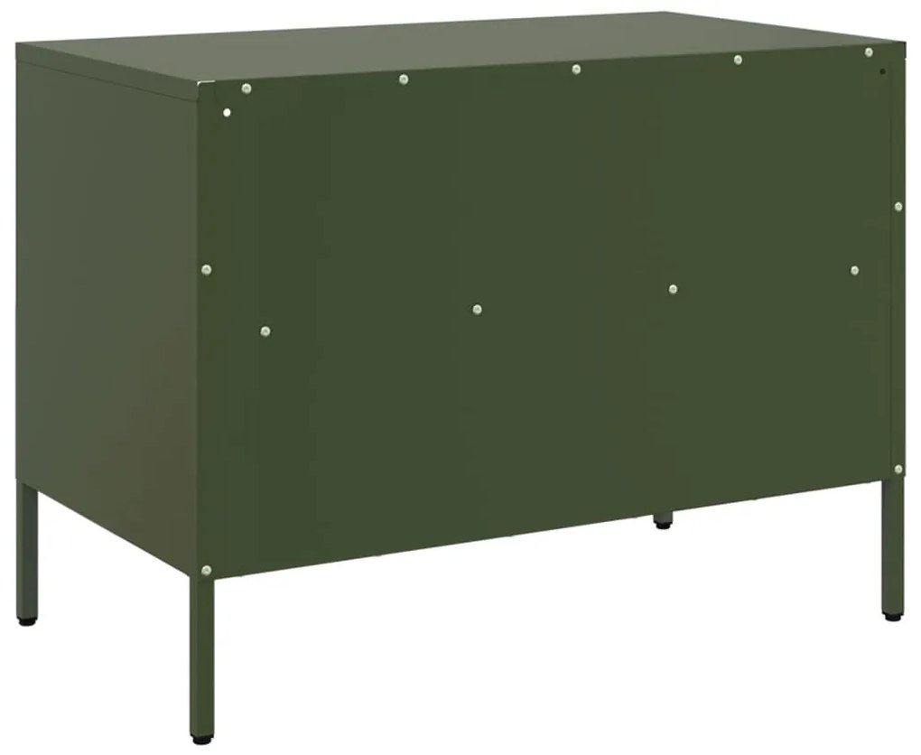 Móveis de TV 2 pcs 68x39x50,5 cm aço verde-azeitona