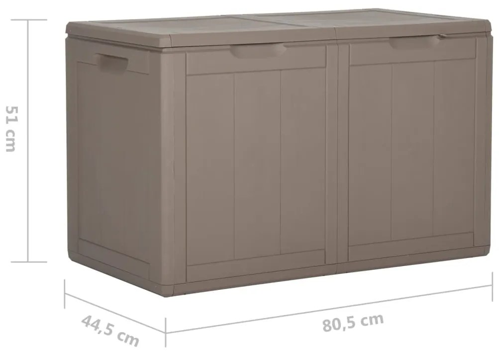 Caixa de arrumação para jardim 180 L vime PP castanho