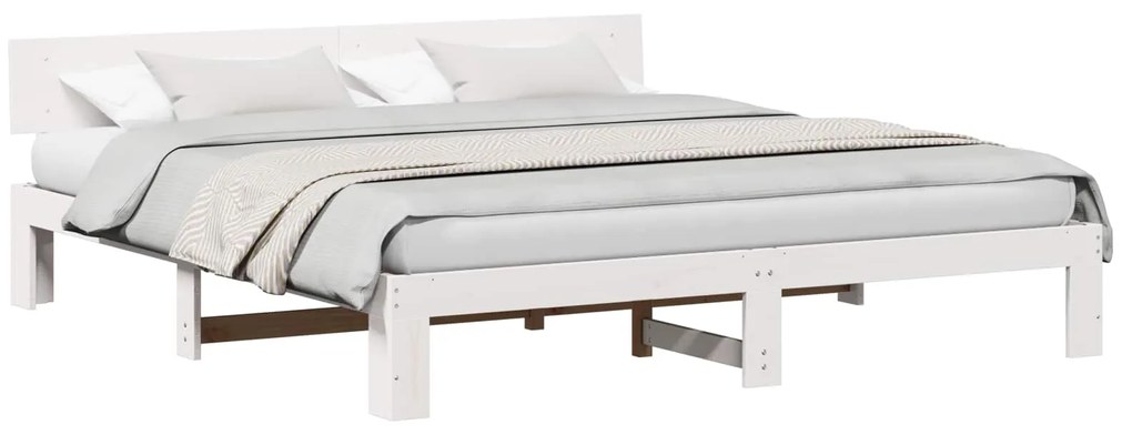 vidaXL Estrutura da Cama com cabeceira Branco 180 x 200 cm