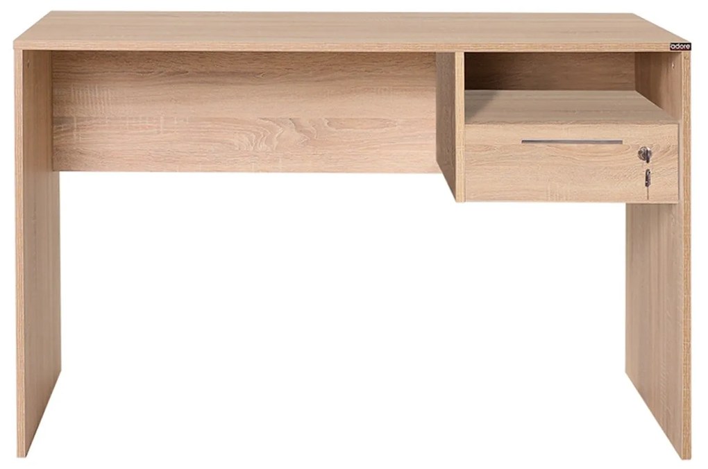 Secretária "Simple" com Gaveta - 120 x 75 x 60 cm - Sonomo e Branco -