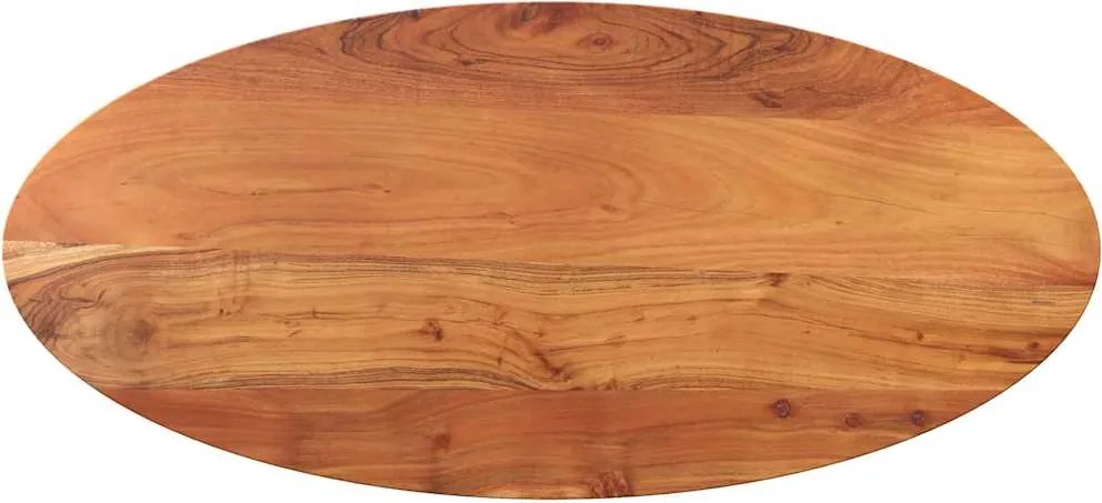 vidaXL Tampo de mesa oval 120x50x2,5 cm madeira de acácia maciça