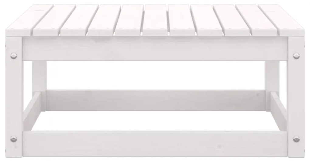 2 pcs conj. lounge de jardim c/ almofadões pinho maciço branco
