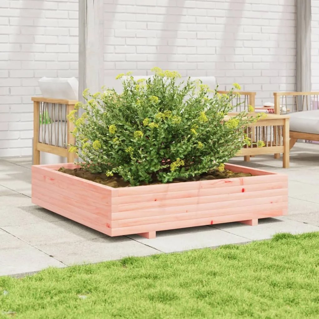 vidaXL Vaso/floreira de jardim 110x110x26,5 cm madeira douglas maciça