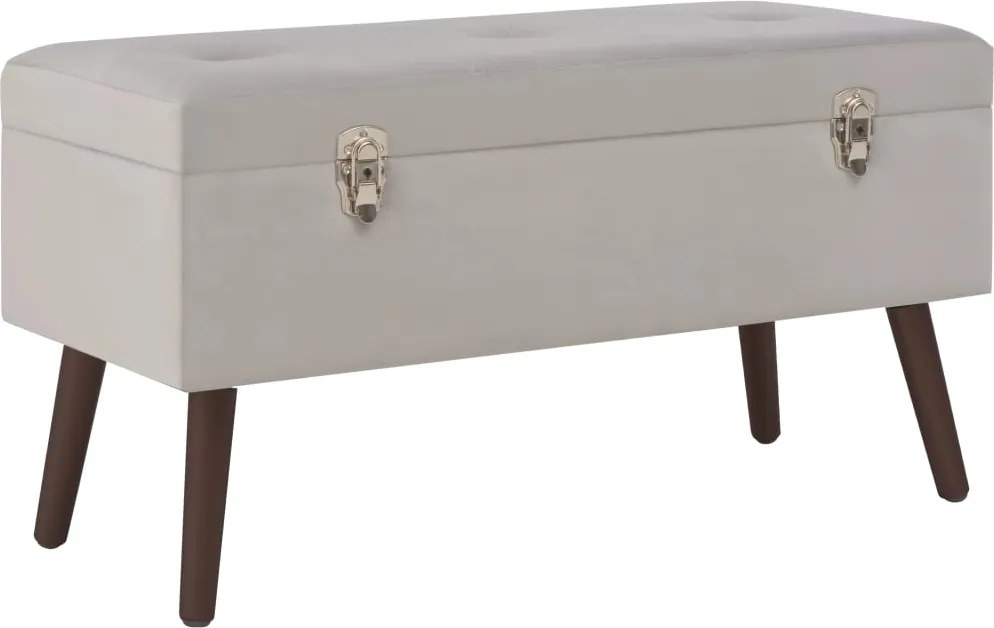 vidaXL Banco com compartimento de arrumação 80 cm veludo cinzento