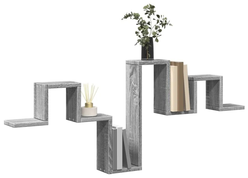 Estante parede 104,5x10x43 cm derivados madeira cinzento sonoma