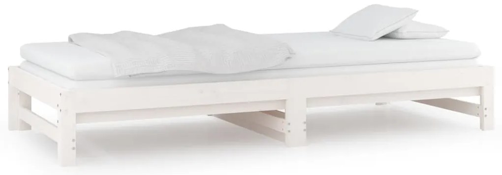 Sofá-cama de puxar 2x(90x200) cm pinho maciço branco