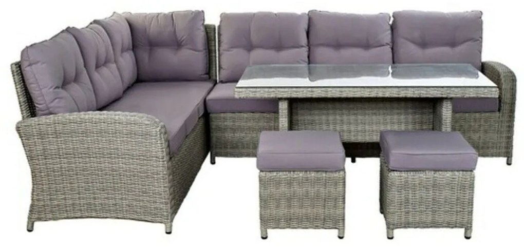 Conjunto de sofá e mesa DKD Home Decor Exterior 267 x 204 x 90 cm (4 pcs)