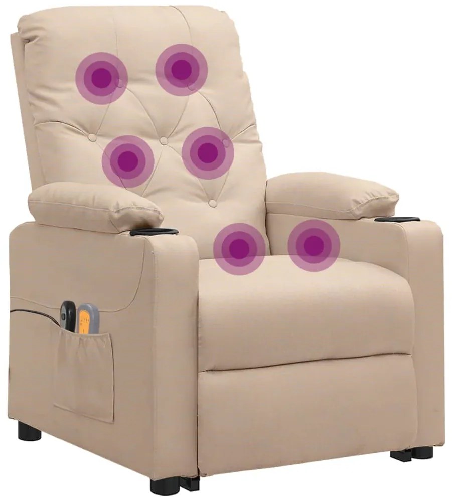 Poltrona de massagens tecido cor creme