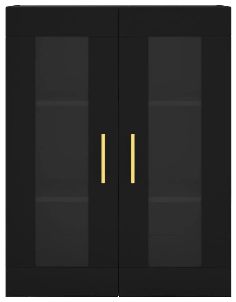 Móveis de parede 2 pcs derivados de madeira preto