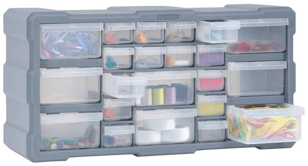 Caixa organizadora com 22 gavetas 49x16x25,5 cm