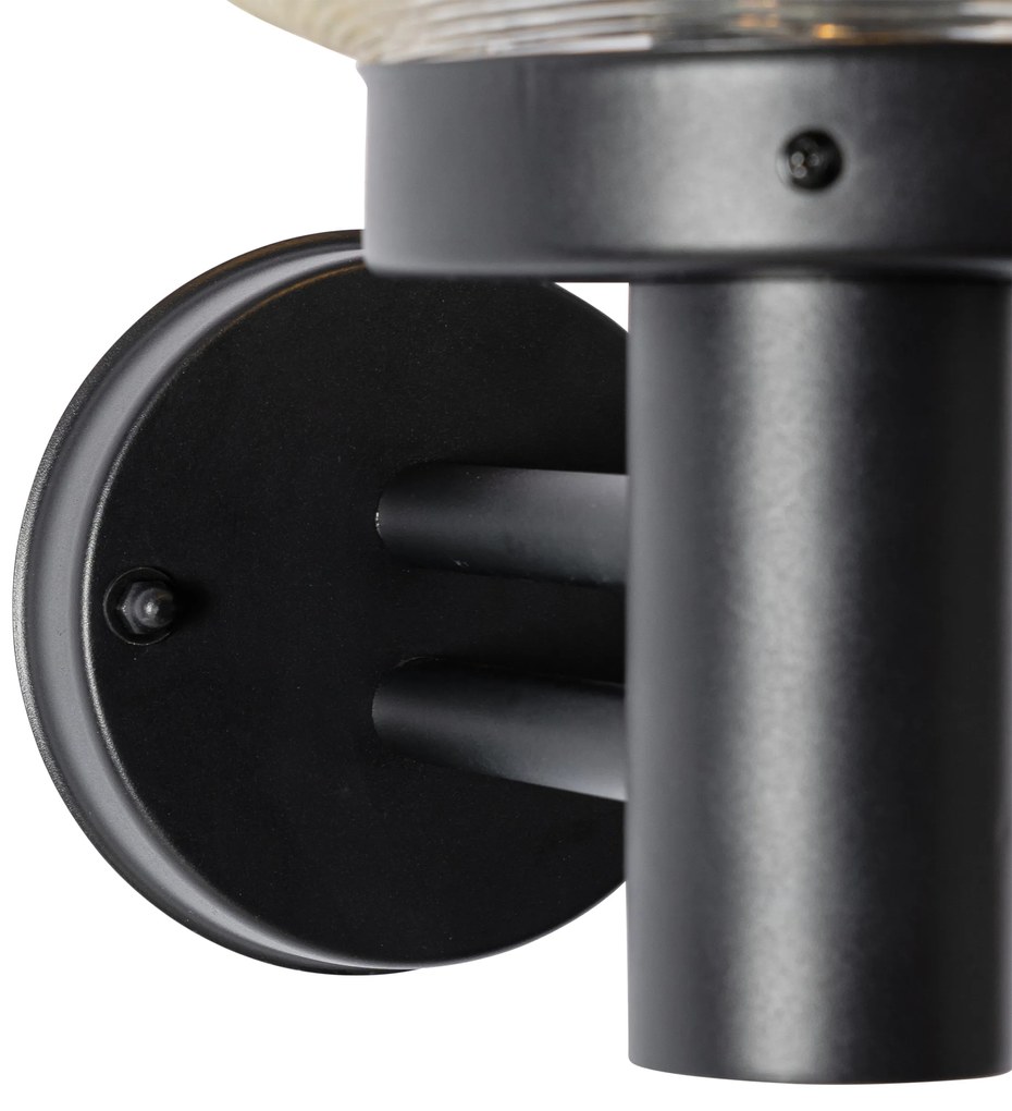 Candeeiro de parede exterior moderno preto - Elly