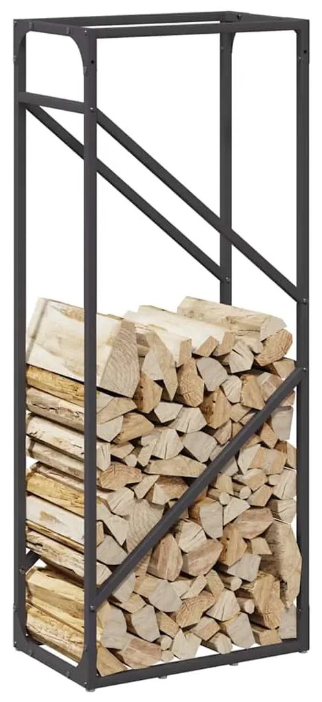 Suporte para lenha 40x25x100 cm aço laminado a frio preto