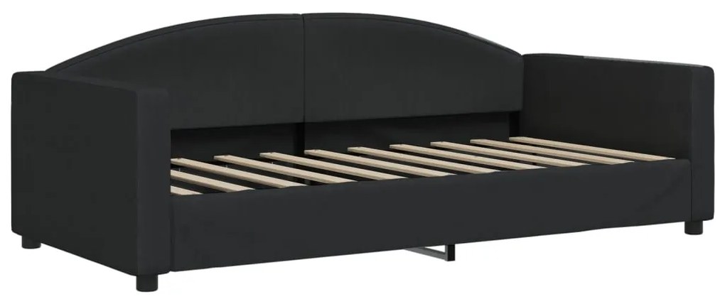 Sofá-cama com gavetão 90x190 cm tecido preto