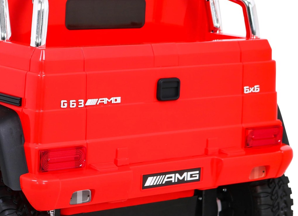 Carro elétrico para Crianças 12V 4 motores Mercedes G63 6x6 AMG Rodas EVA Assento de couro Vermelho