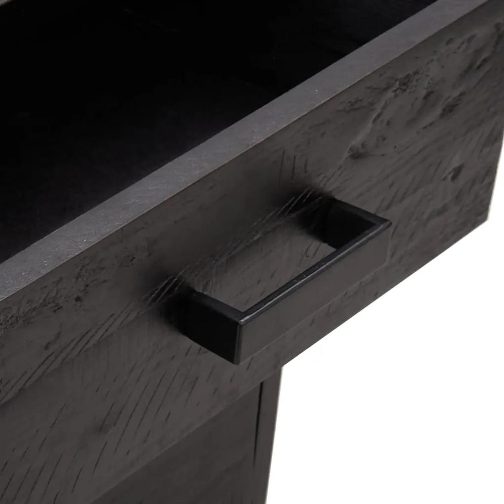 Mesa de cabeceira 40x30x55 cm pinho reciclado maciço preto