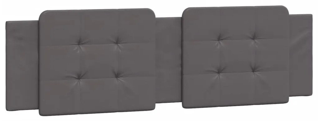 Estrutura cama c/ cabeceira 180x200cm couro artificial cinzento