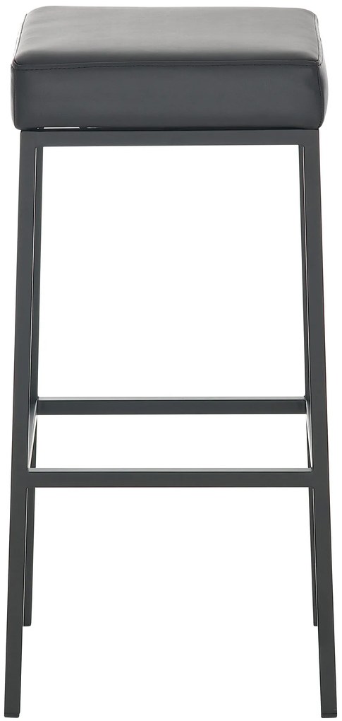 Banco de bar Montreal em couro sintético e com estrutura preta 37 x 83 x 37 cm Preto
