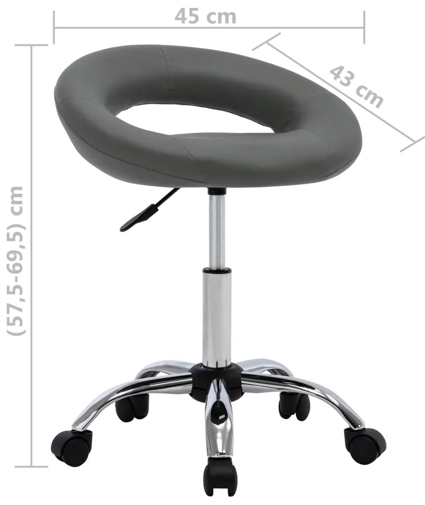 Cadeira de jantar giratória couro artificial cinzento