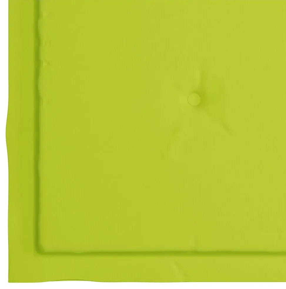 Cadeiras jardim c/ almofadões verde brilhante 2 pcs teca maciça