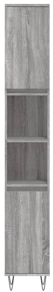 3 pcs conjunto móveis WC derivados de madeira cinzento sonoma