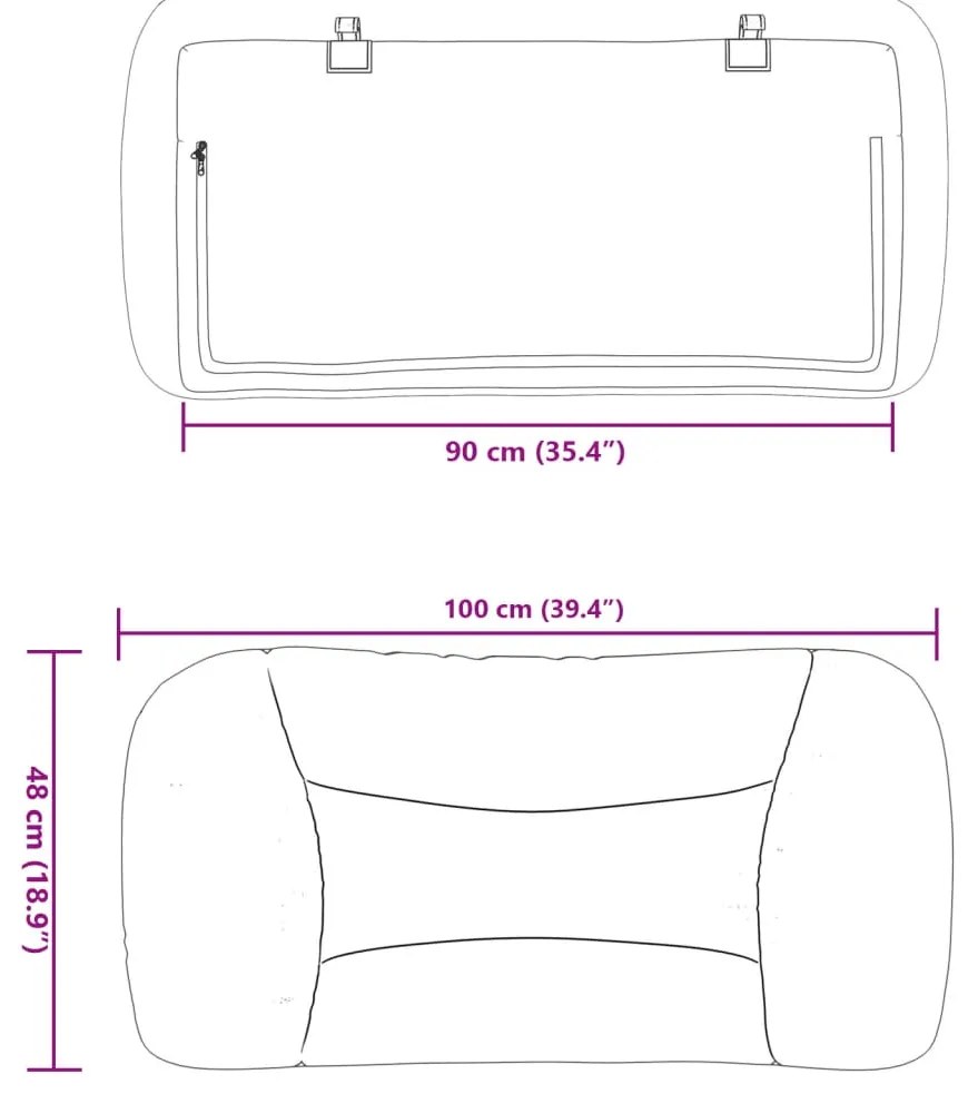 Almofadão de cabeceira 90 cm tecido cinzento-claro