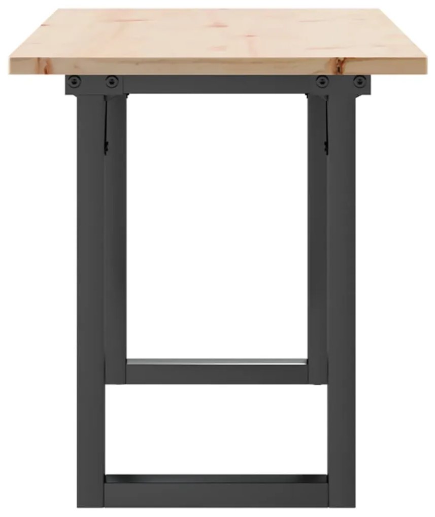 Mesa de centro estrutura em O 110x40x45cm pinho e aço